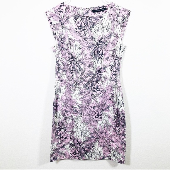 French Connection Dresses & Skirts - 🔥 French Connection pink, black and white floral sheath dress Medium
